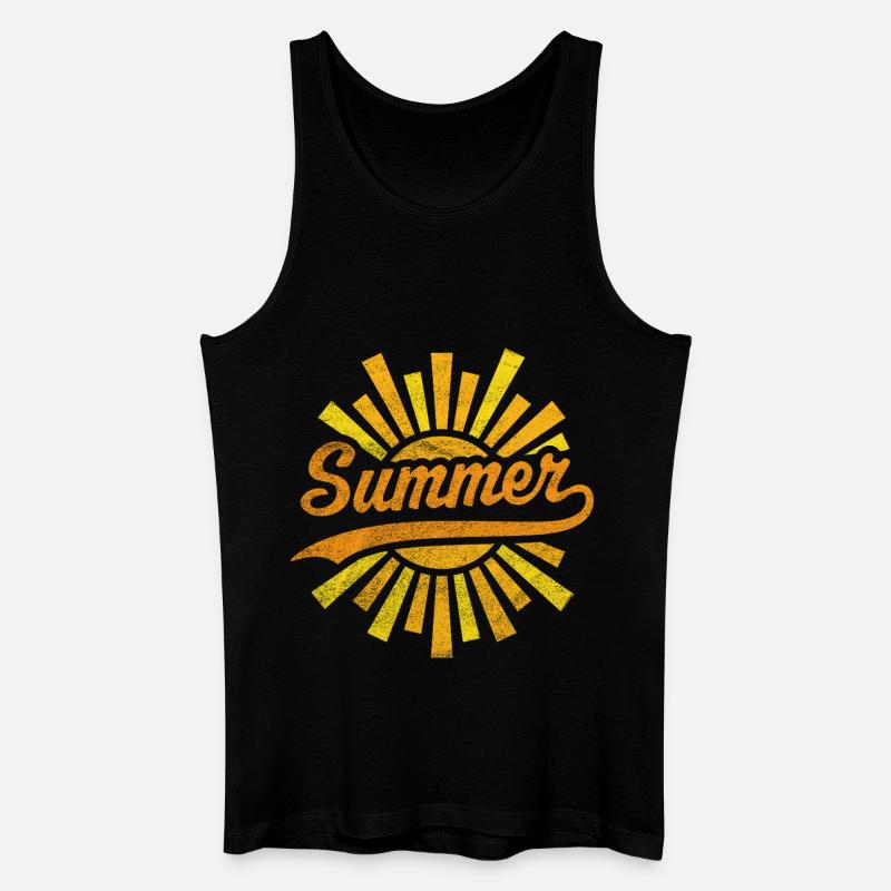 Sommersonne - Männer Bio Tank Top - Schwarz