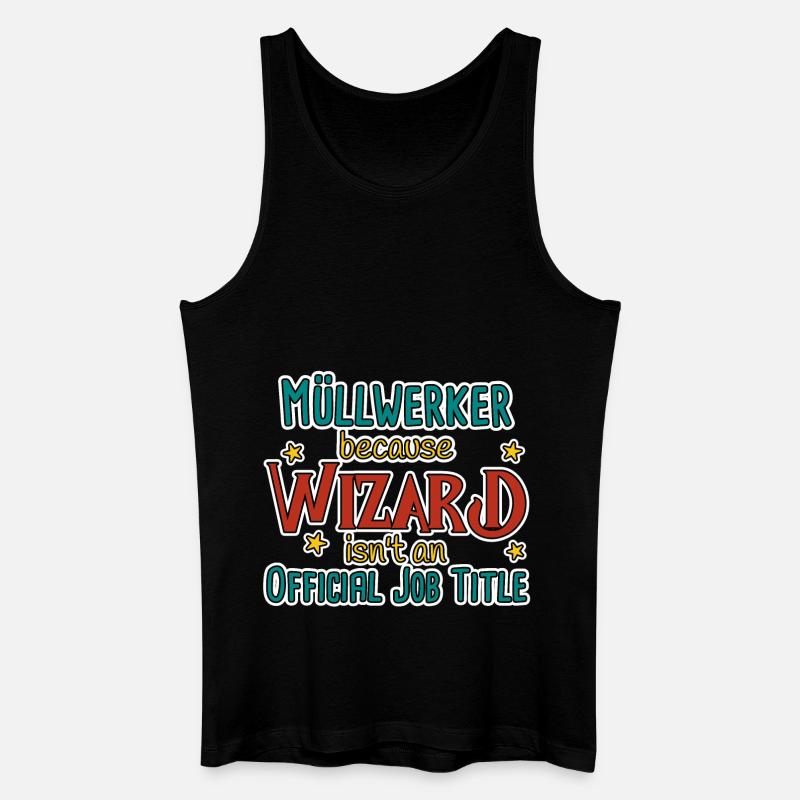 Müllwerker Wizard - Männer Bio Tank Top - Schwarz