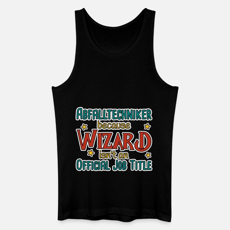 Abfalltechniker Wizard - Männer Bio Tank Top - Schwarz