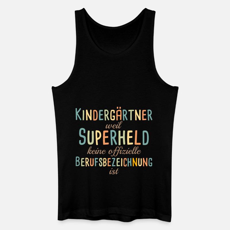 Kindergärtner Superheld Kindergarten - Männer Bio Tank Top - Schwarz