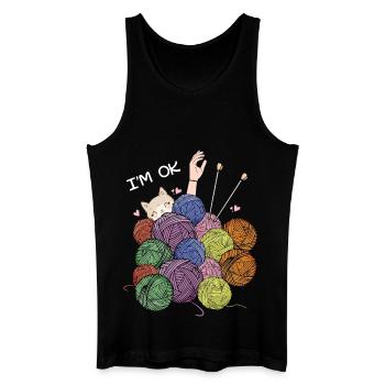 I'm Ok Crochet & Knitting Funny crochet knitting - Men’s Organic Tank Top - black - Front