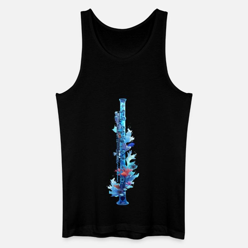 Fisch Flöte - Männer Bio Tank Top - Schwarz