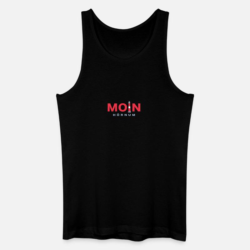 Moin Sylt, Leuchtturm Hörnum - Männer Bio Tank Top - Schwarz