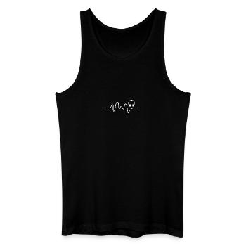 Klangwelle mit Kopfhörer-Icon - Männer Bio Tank Top - Schwarz - Vorne