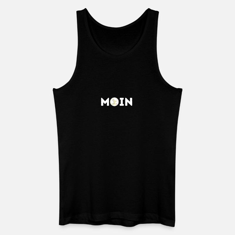 Moin mit Möwe S/W - Männer Bio Tank Top - Schwarz