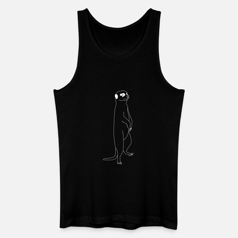 Erdmännchen lineart - Männer Bio Tank Top - Schwarz