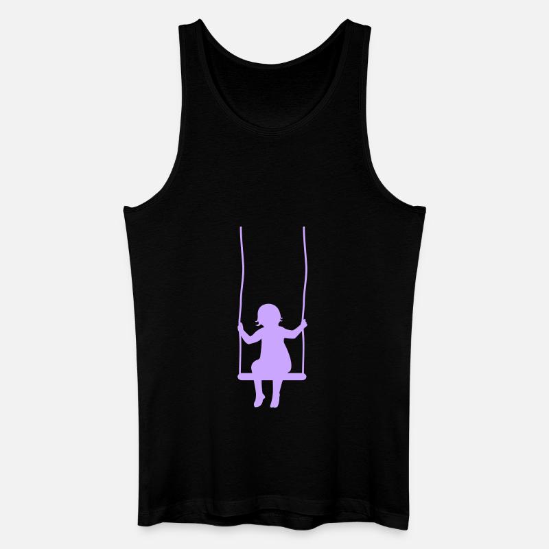 schaukel mädchen - Männer Bio Tank Top - Schwarz