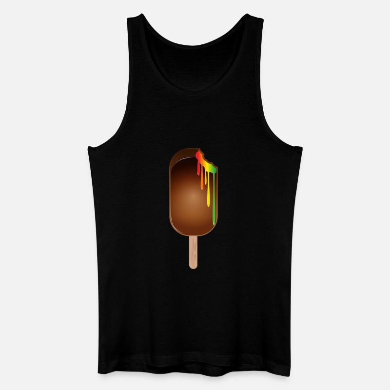 Schokoladen-Eis am Stiel mit Regenbogenfüllung - Männer Bio Tank Top - Schwarz