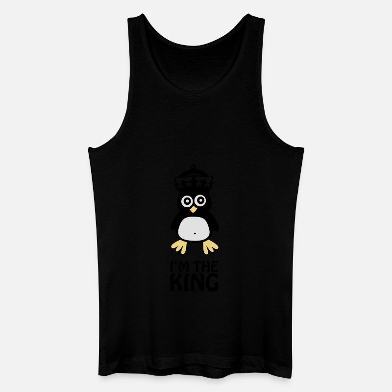 pingu_king2 - Männer Bio Tank Top - Schwarz