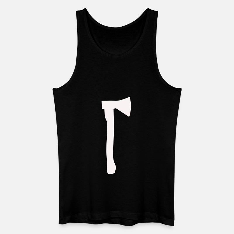 axt silhouette - Männer Bio Tank Top - Schwarz
