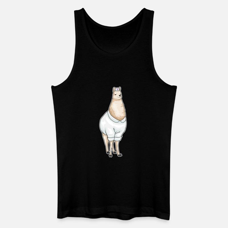 Lama Krankenschwester - Männer Bio Tank Top - Schwarz
