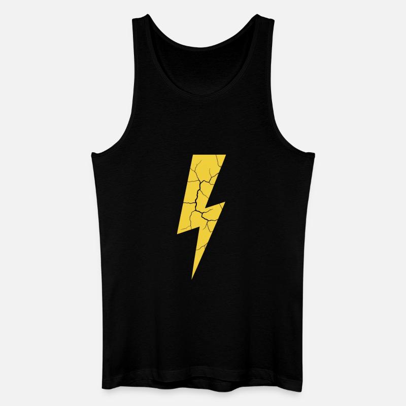 Blitz Blitzschlag Gewitter Strom Sturm - Männer Bio Tank Top - Schwarz