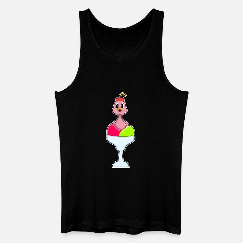 Flamingo Eisbecher - Männer Bio Tank Top - Schwarz