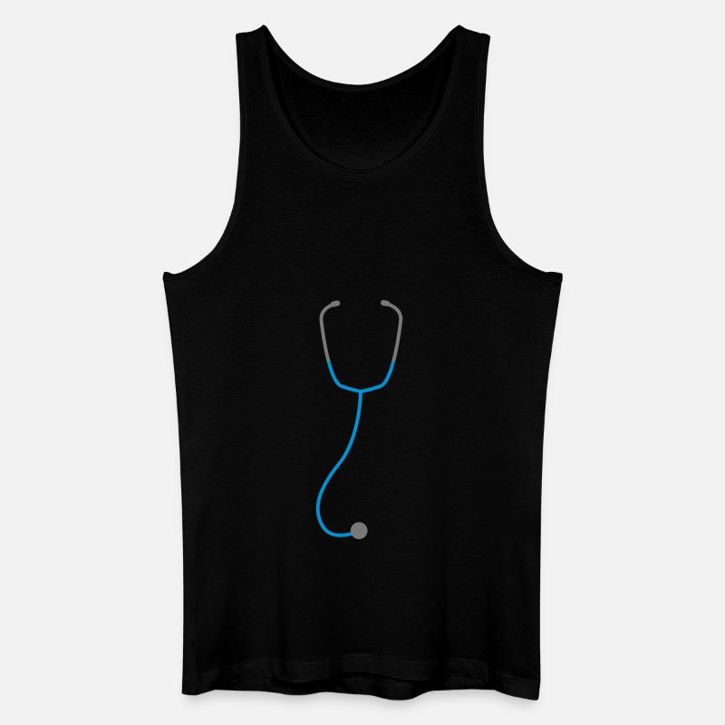 stethoscope stetoskop - Økologisk tanktop til mænd - sort