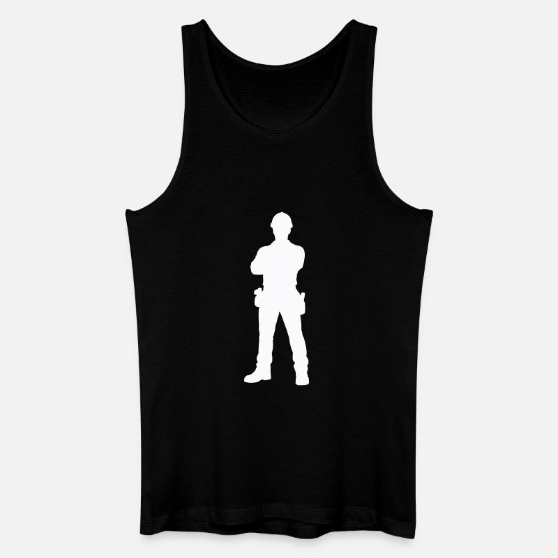 Construction Worker Construction Silhouette - Men’s Organic Tank Top - black