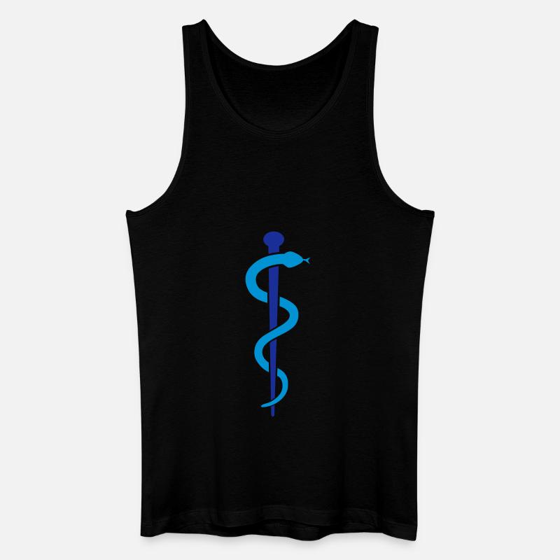 (aeskulapstab_2c) - Männer Bio Tank Top - Schwarz