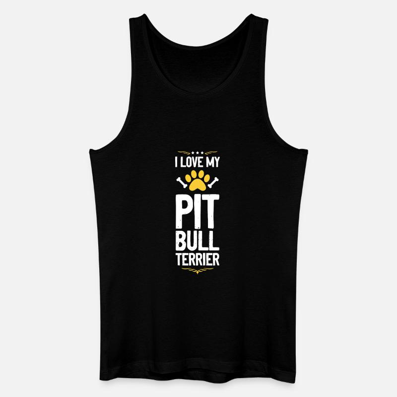 Ich liebe Pitbull Terrier - Männer Bio Tank Top - Schwarz