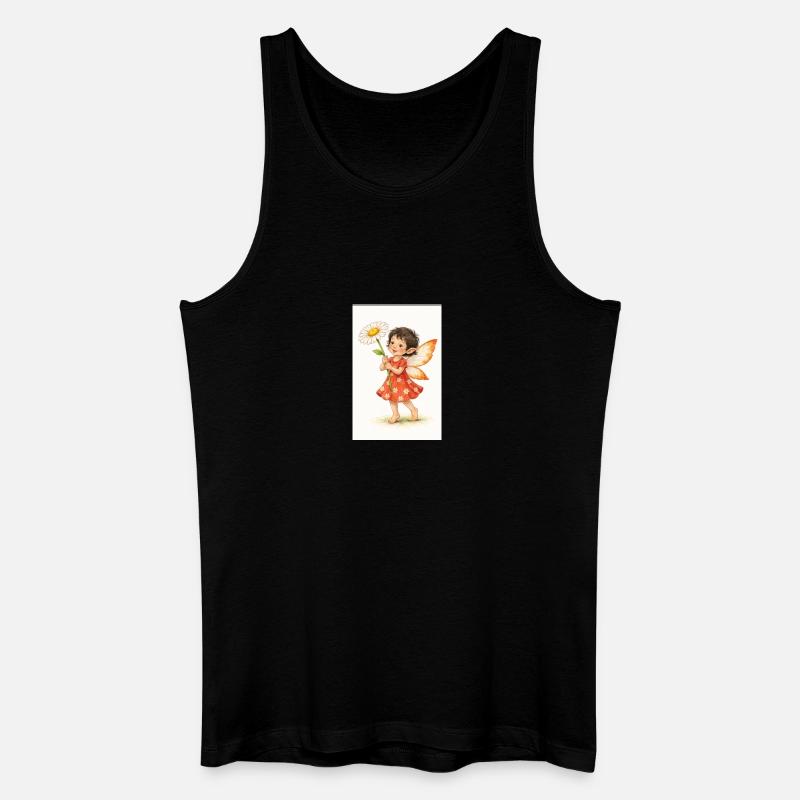 Daisy Fee mit Blume - Männer Bio Tank Top - Schwarz