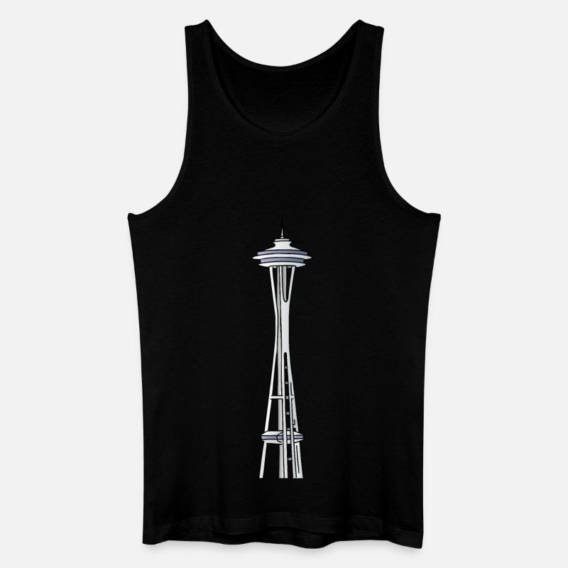 "Space Needle" in Seattle - Männer Bio Tank Top - Schwarz