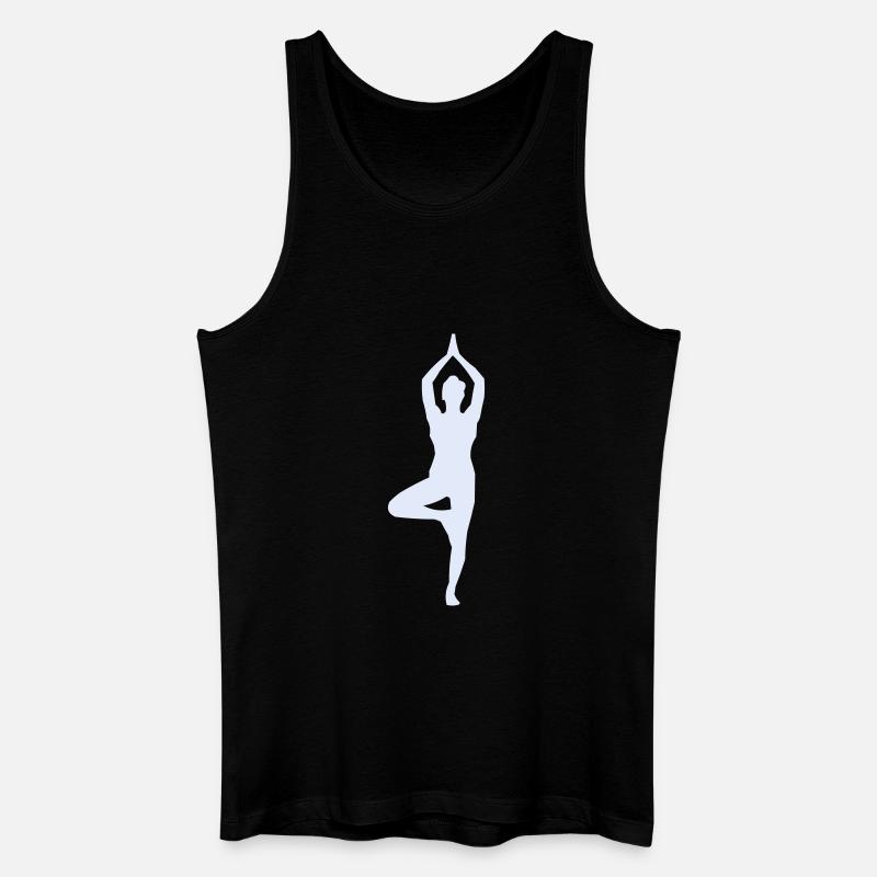 Yoga Pose Tree Pose Silhouette - Men’s Organic Tank Top - black