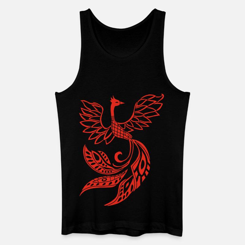 Roter Phönixvogel - Männer Bio Tank Top - Schwarz