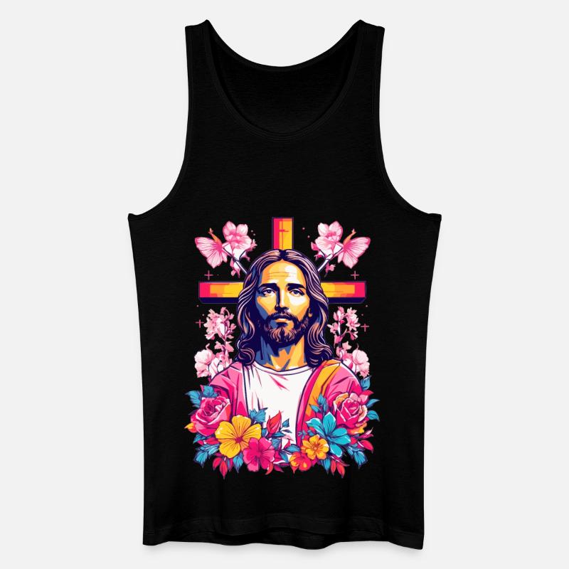Jesus Christus - Männer Bio Tank Top - Schwarz