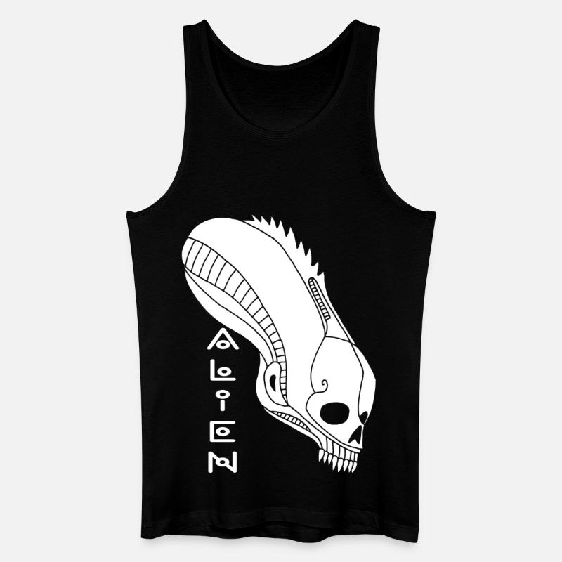 Weißer Alien-Schädel - Männer Bio Tank Top - Schwarz