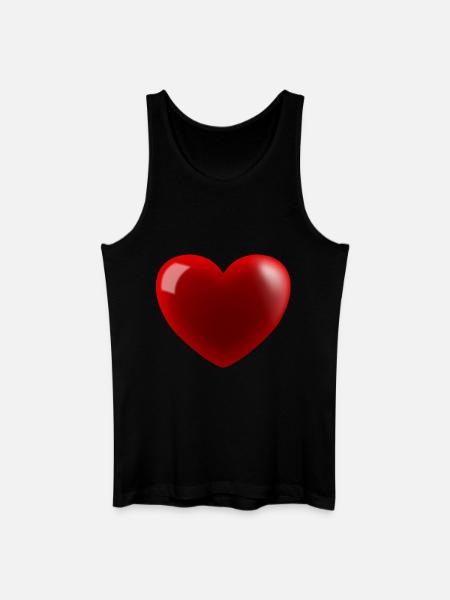Herz - Männer Bio Tank Top - Schwarz
