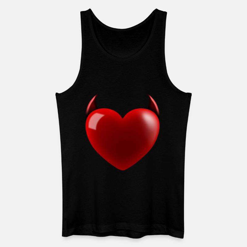 Herz Teufel - Männer Bio Tank Top - Schwarz