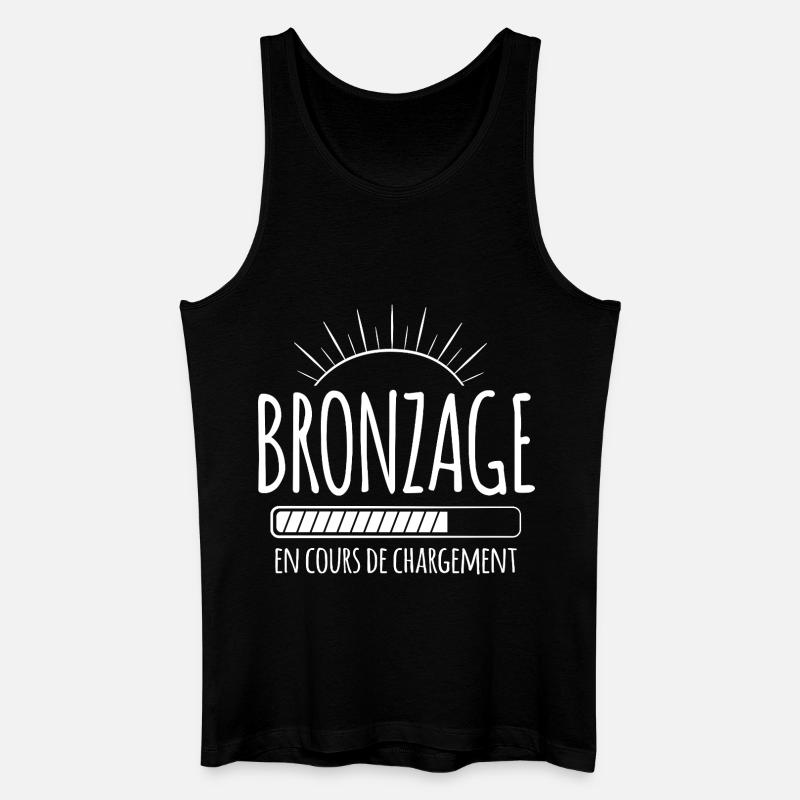 Tan Loading, Summer, Vacation, French - Men’s Organic Tank Top - black