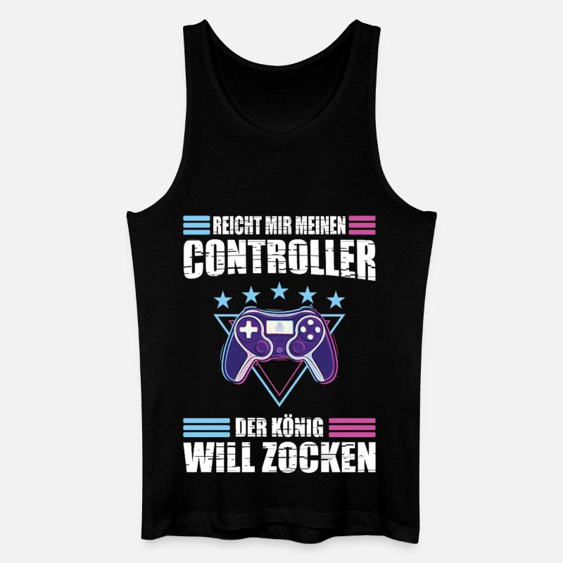 Reicht mir meinen Controller der König will zocken - Männer Bio Tank Top - Schwarz