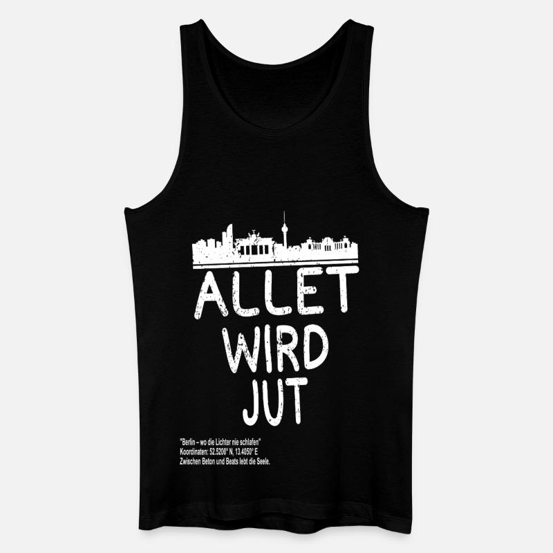 Allet wird jut – Berlin Skyline - Männer Bio Tank Top - Schwarz
