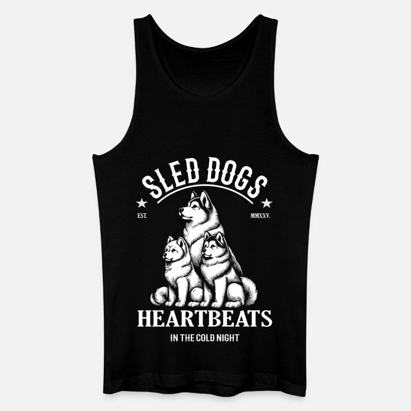 Schlittenhund Design – Heartbeats in Cold Night - Männer Bio Tank Top - Schwarz