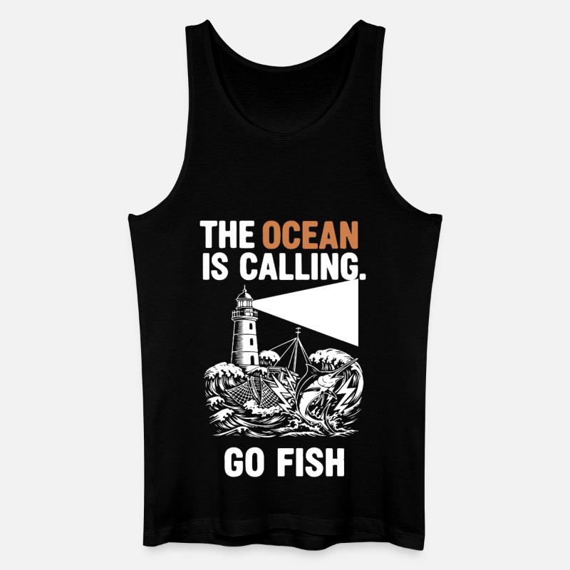 Pêche Mer Ocean Go Fish - Männer Bio Tank Top - Schwarz