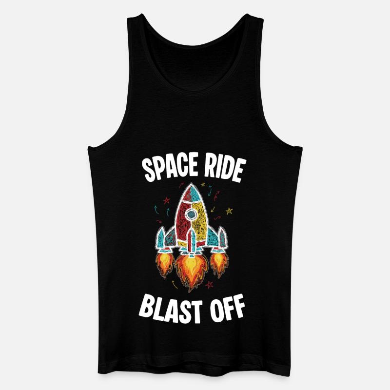 Fusée Espace Retro Scribble Blast Off - Débardeur bio Homme - noir