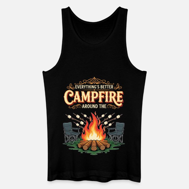 Camping Campfire Marshmallow Everything's Better - Débardeur bio Homme - noir
