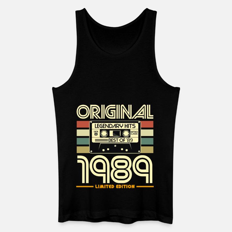 Original-Kassetten-Nostalgie von 1989 - Männer Bio Tank Top - Schwarz
