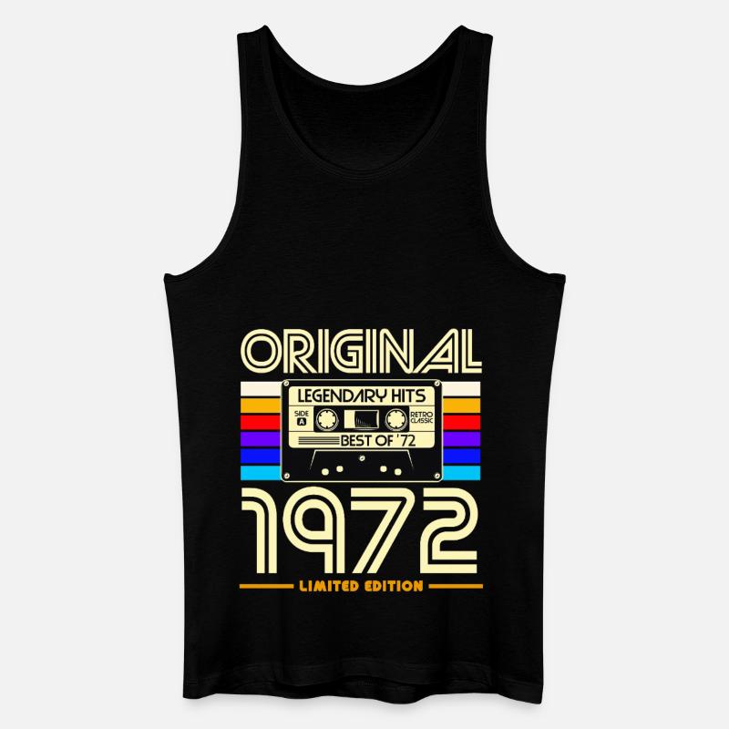 1972 limitierte Kassette - Männer Bio Tank Top - Schwarz
