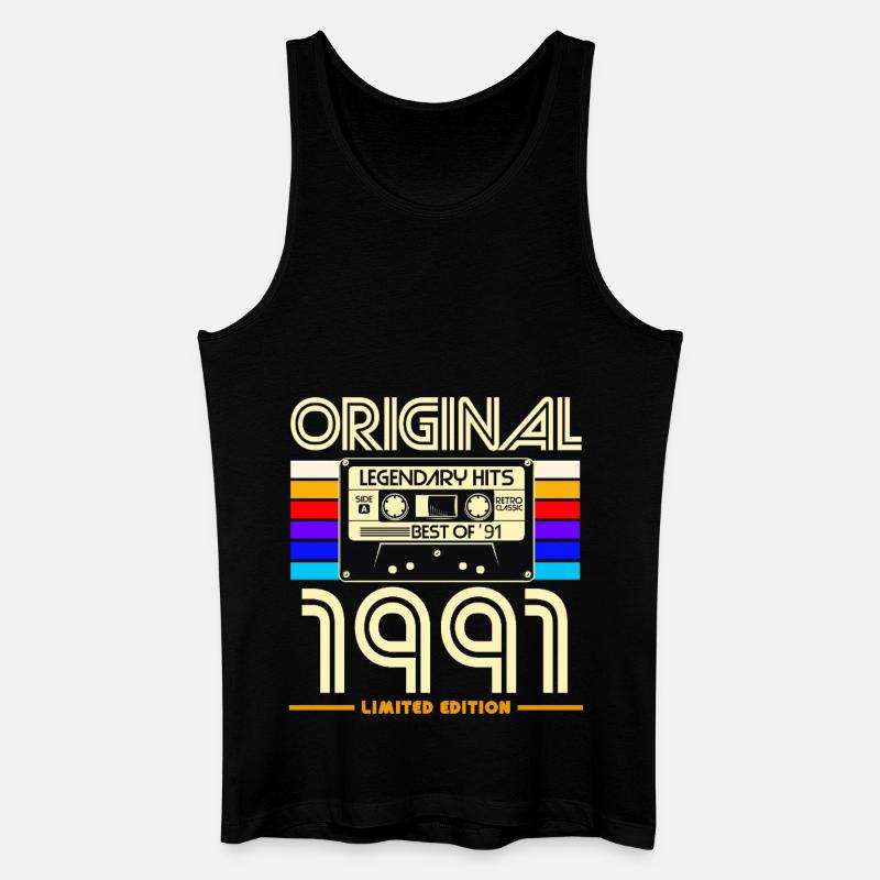 1991 limitierte Kassette - Männer Bio Tank Top - Schwarz
