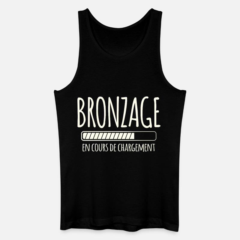 Tan Loading, Summer, Vacation, French - Men’s Organic Tank Top - black