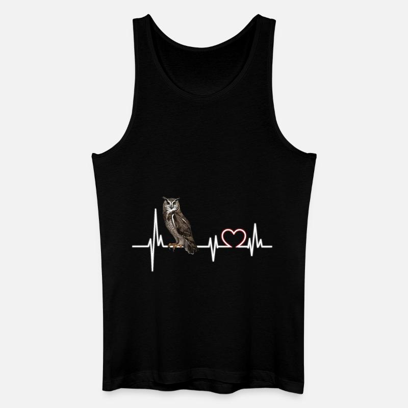 Eule - Männer Bio Tank Top - Schwarz