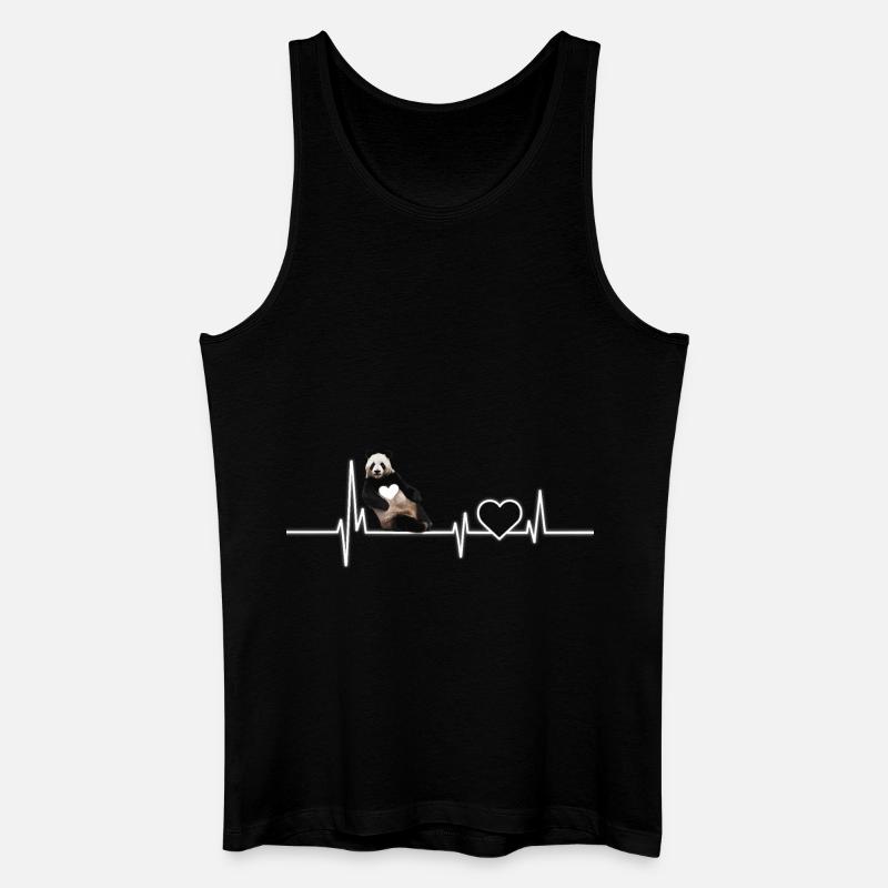 Panda - Männer Bio Tank Top - Schwarz