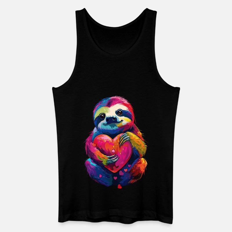 Faultier - Männer Bio Tank Top - Schwarz