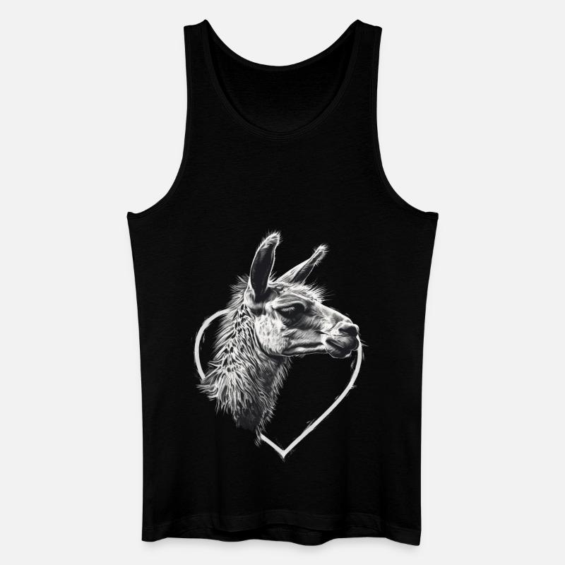 Lama - Männer Bio Tank Top - Schwarz