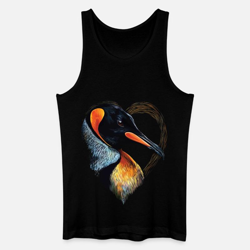 Pinguin - Männer Bio Tank Top - Schwarz