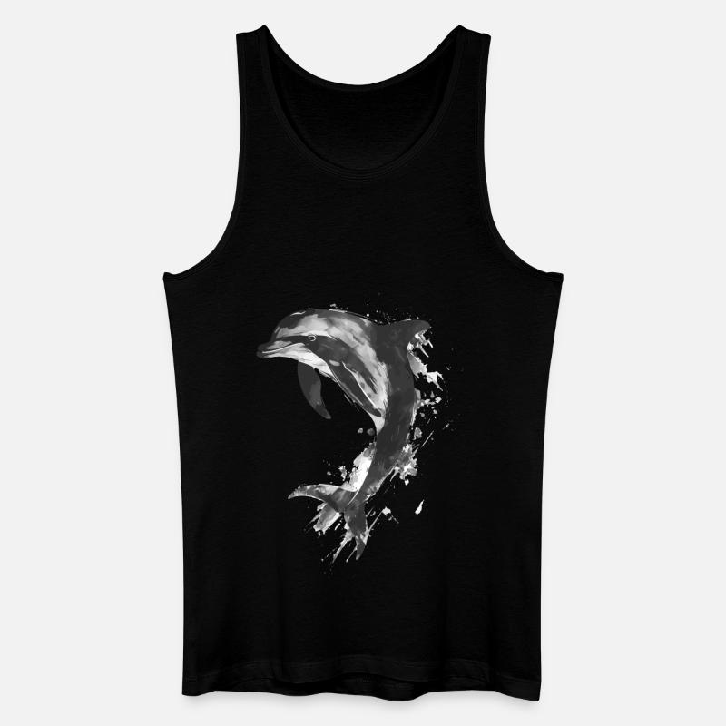 Delphin - Männer Bio Tank Top - Schwarz
