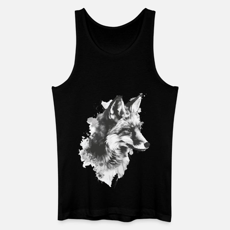 Fuchs - Männer Bio Tank Top - Schwarz
