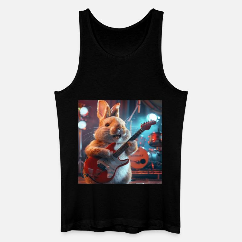 Kaninchen - Männer Bio Tank Top - Schwarz