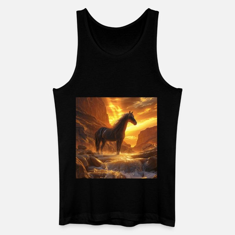 Pferd - Männer Bio Tank Top - Schwarz
