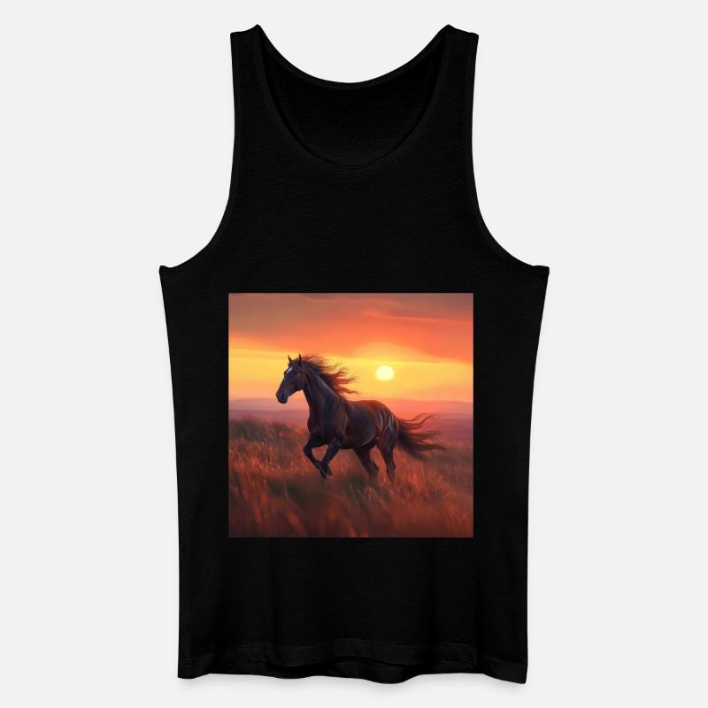 Pferd - Männer Bio Tank Top - Schwarz